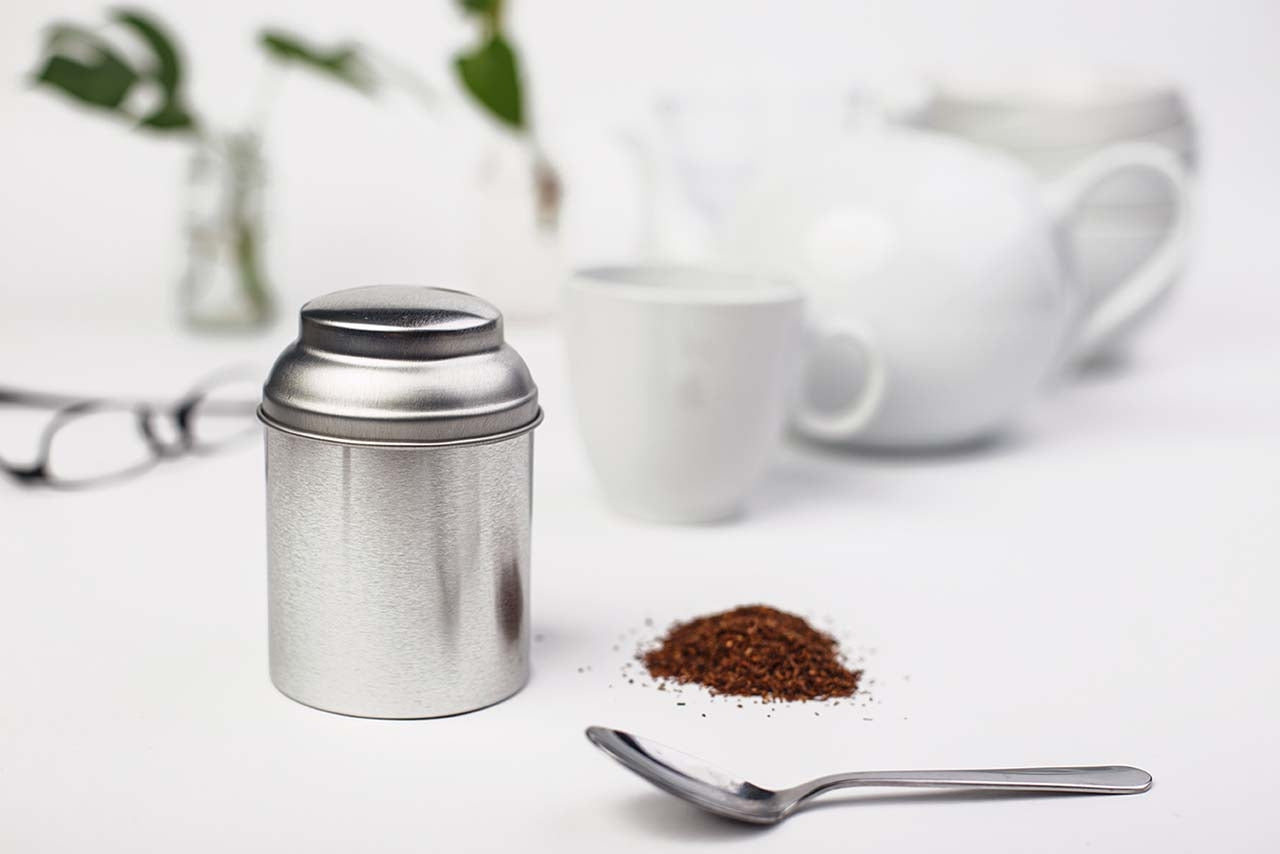 Tindobo Teedose klein aus Weißblech