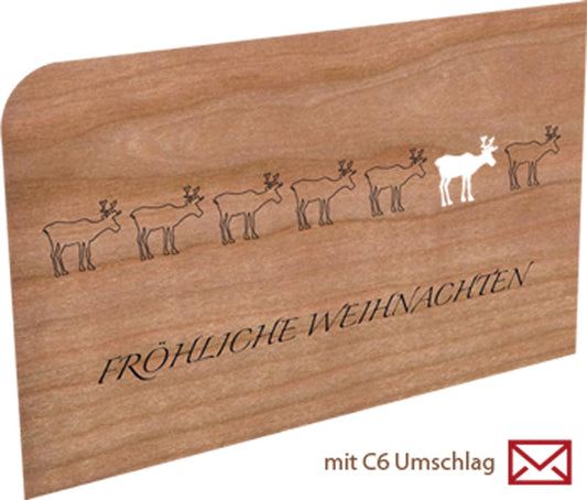 Fröhliche Weihnachten | Holzpostkarte