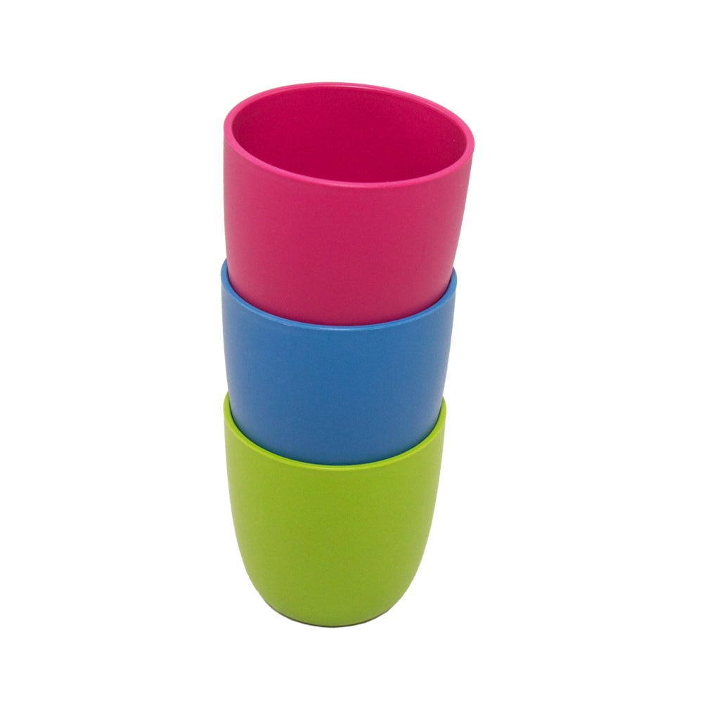 ajaa! Becher – Bunte Becher für Kinder, 3er Set Blau, Lime & Pink