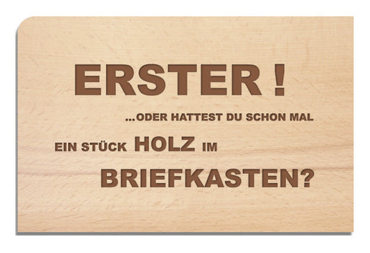 Holzpostkarte Erster - Grußkarte