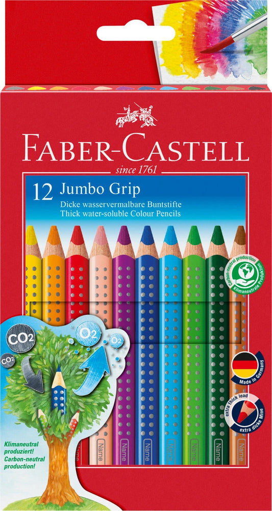 Faber-Castell Jumbo Grip Buntstift, 12 Eco Pencil