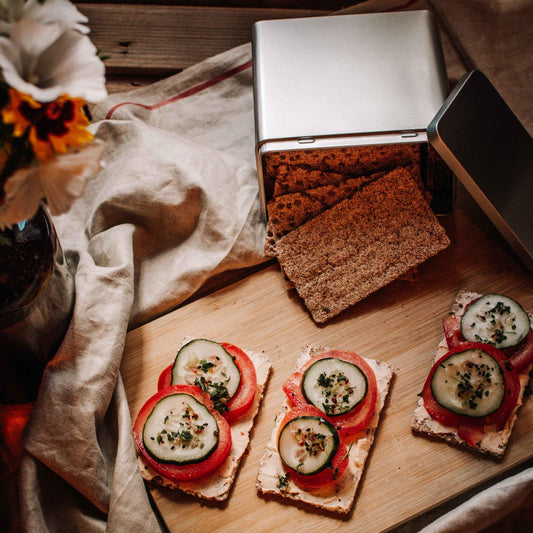 Öko Knäckebrotdose, silber Weißblech » Tindobo