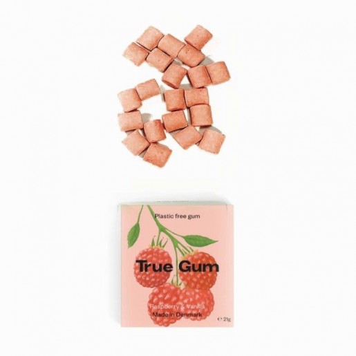 True Gum Sweet Raspberry And Vanilla Plastic Free Chewing Gum Greenpicks